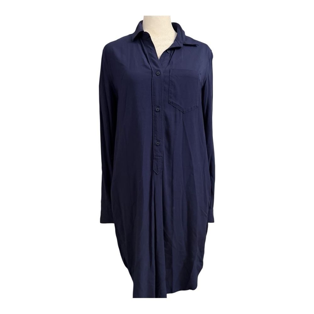 GAP Navy Blue Shirt Dress Classic Button-Down Style Size XS Relaxed Fit